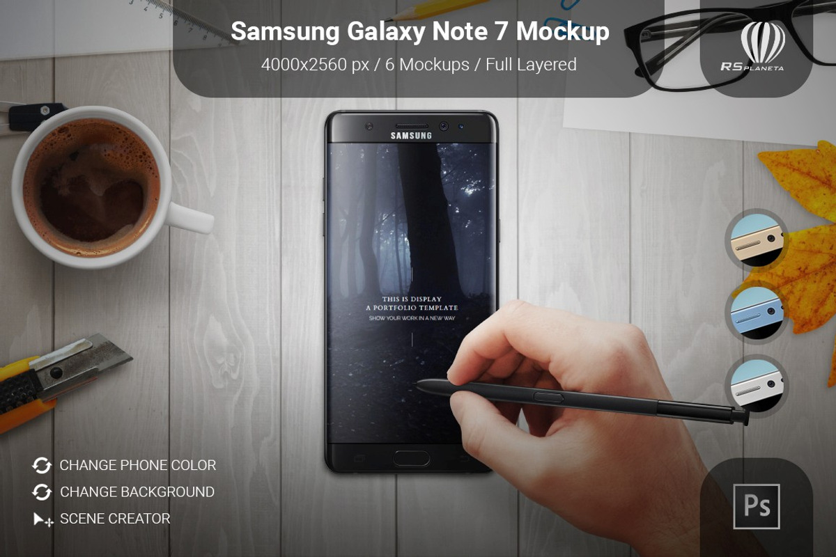 Samsung Galaxy Note 7 Mockup, an Android Mockup by RSplaneta (Photo 2 of 10)