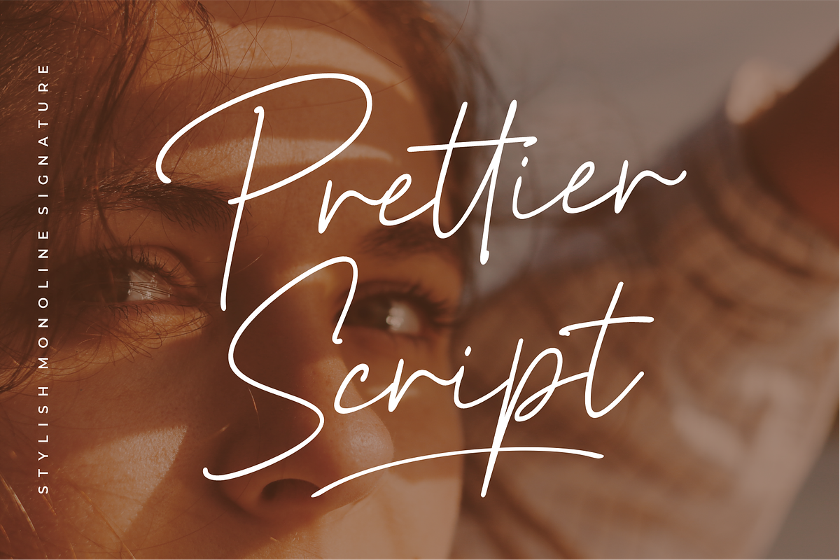 Prettier Script - Stylish Monoline, a Script Font by 50Fox (Photo 1 of 11)