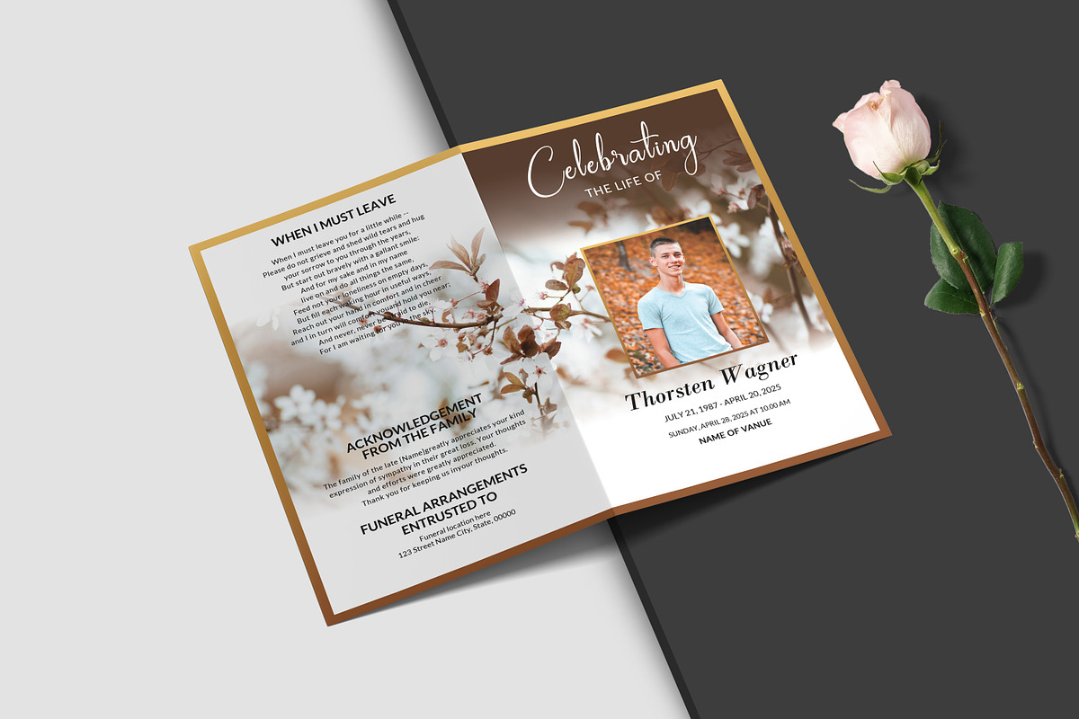 Funeral Program And Prayer Card, a Brochure Template by crazyOWL (Photo 8 of 8)