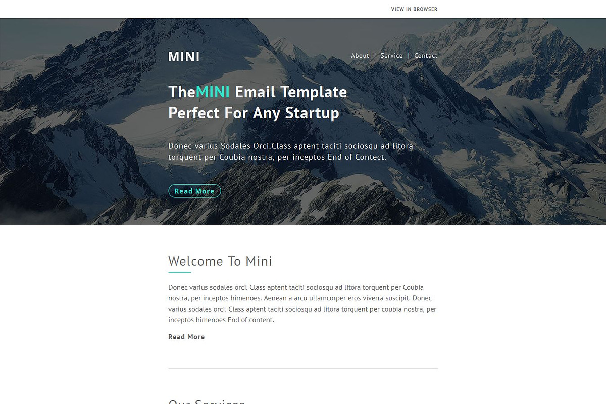 MINI - Responsive Email Template, an Email Template by Pennyblack Templates (Photo 2 of 2)