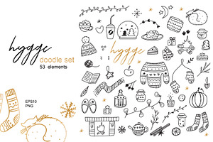 Hygge Doodle Set Vector