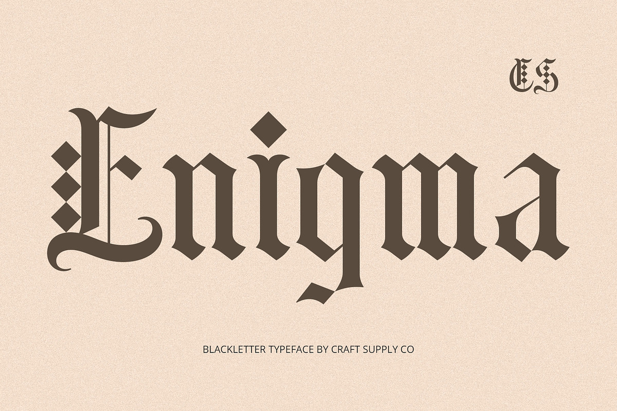 CS Enigma – Blackletter Font, a Blackletter Font by Craft Supply Co. (Photo 1 of 8)