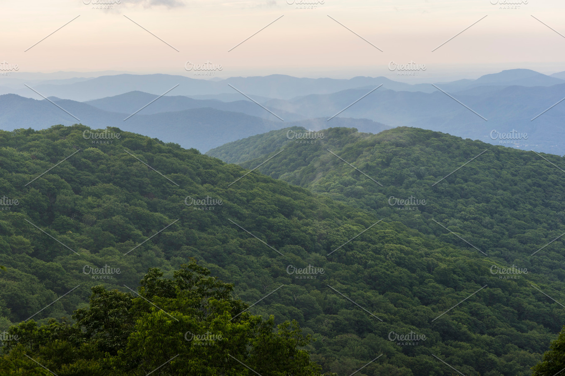 Blue ridge mountains featuring blue ridge, mountians, and parkway, a Nature Photo by Crux Creative