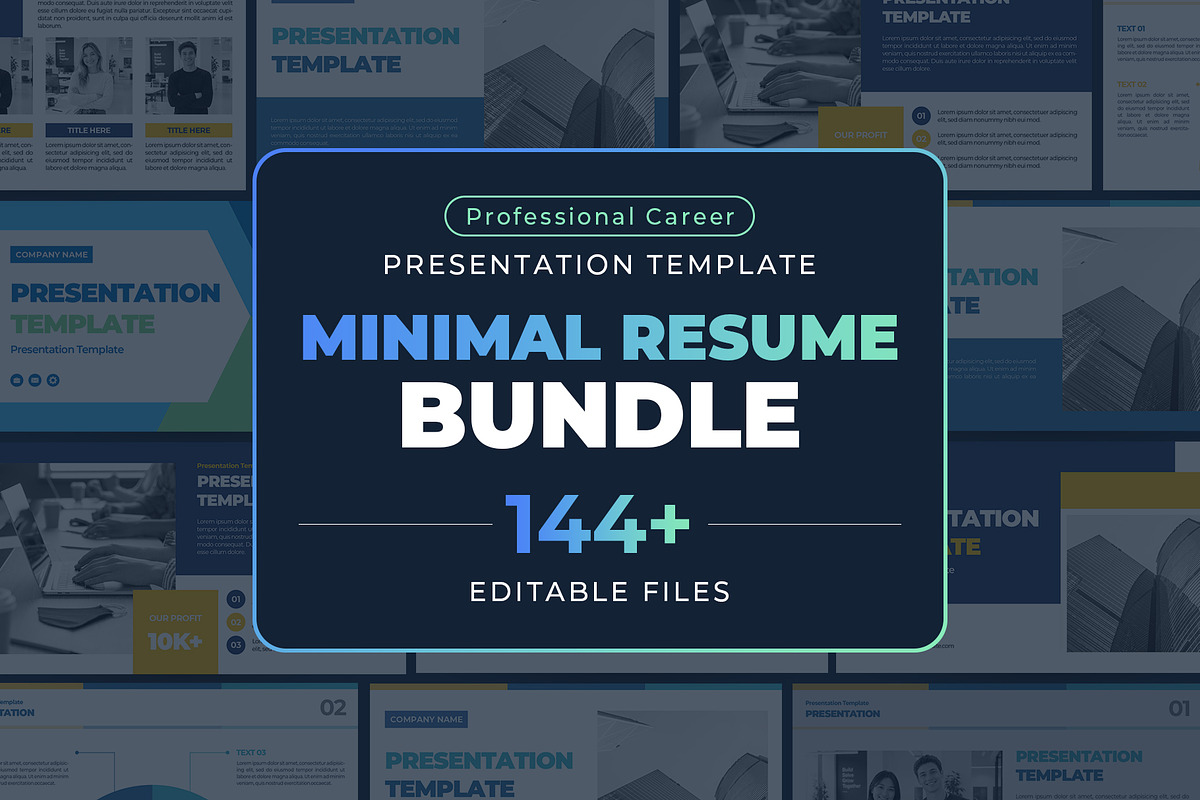 Minimal Professional Resume Bundle, a Presentation Template by CreativeUP (Photo 1 of 6)