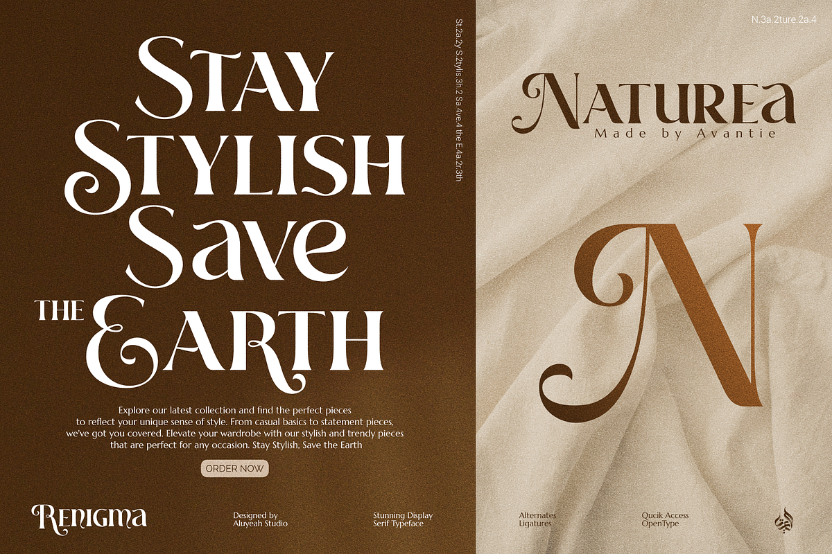 Renigma, a Serif Font by Aluyeah Studio (Photo 7 of 15)