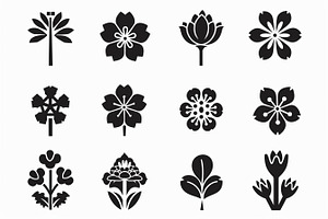Abstract Floral Silhouette Bundle, an Illustration by Creativeshirt