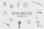 Hand-Drawn Western Cowboy Icons, an Illustration by Chuck Pearson (Thumbnail 1 of 3)