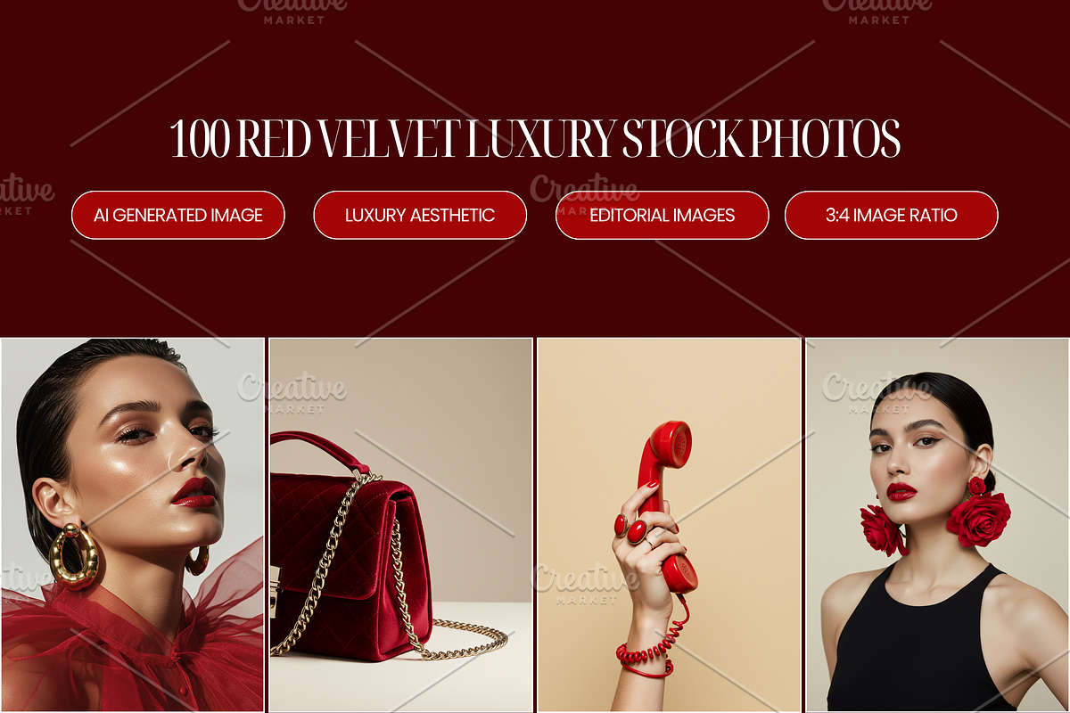 RED luxury aesthetic stock photos, a Beauty & Fashion Photo by My Template Studio (Photo 5 of 12)
