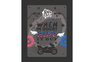 Bikers Typography Poster, Vector