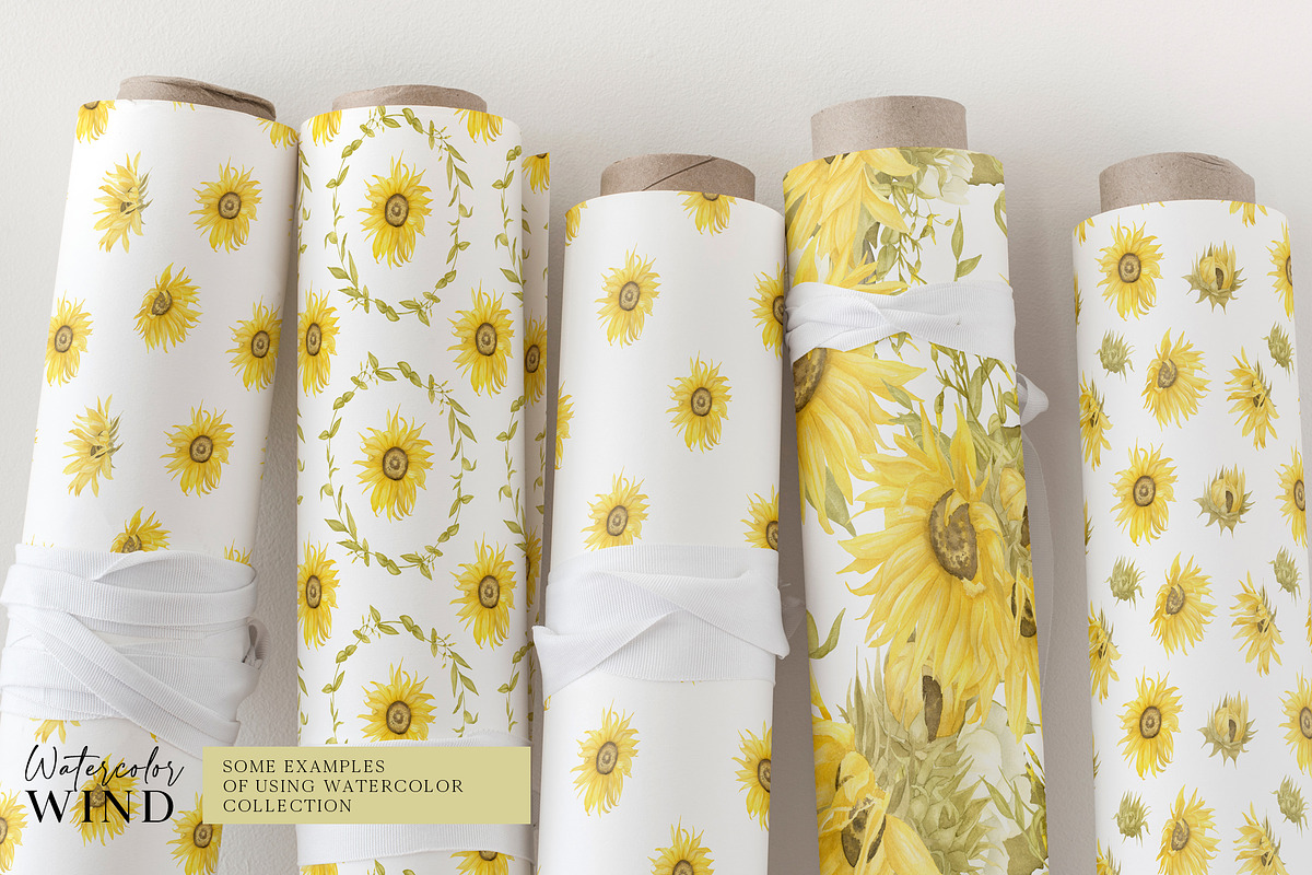 Watercolor Sunflowers Clipart, an Illustration by Ksenia Shmakova (Photo 9 of 12)