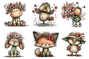 Whimsical Spring Animals Clipart, an Illustration by Dream Creation (Thumbnail 5 of 7)