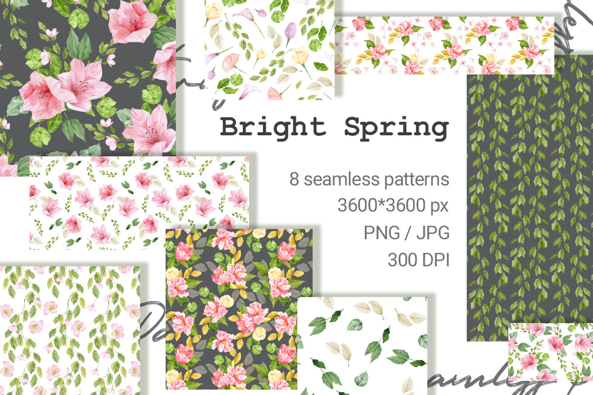 Bright Spring Pattern Collection, a Pattern Graphic by OlgaSerbun (Photo 1 of 5)