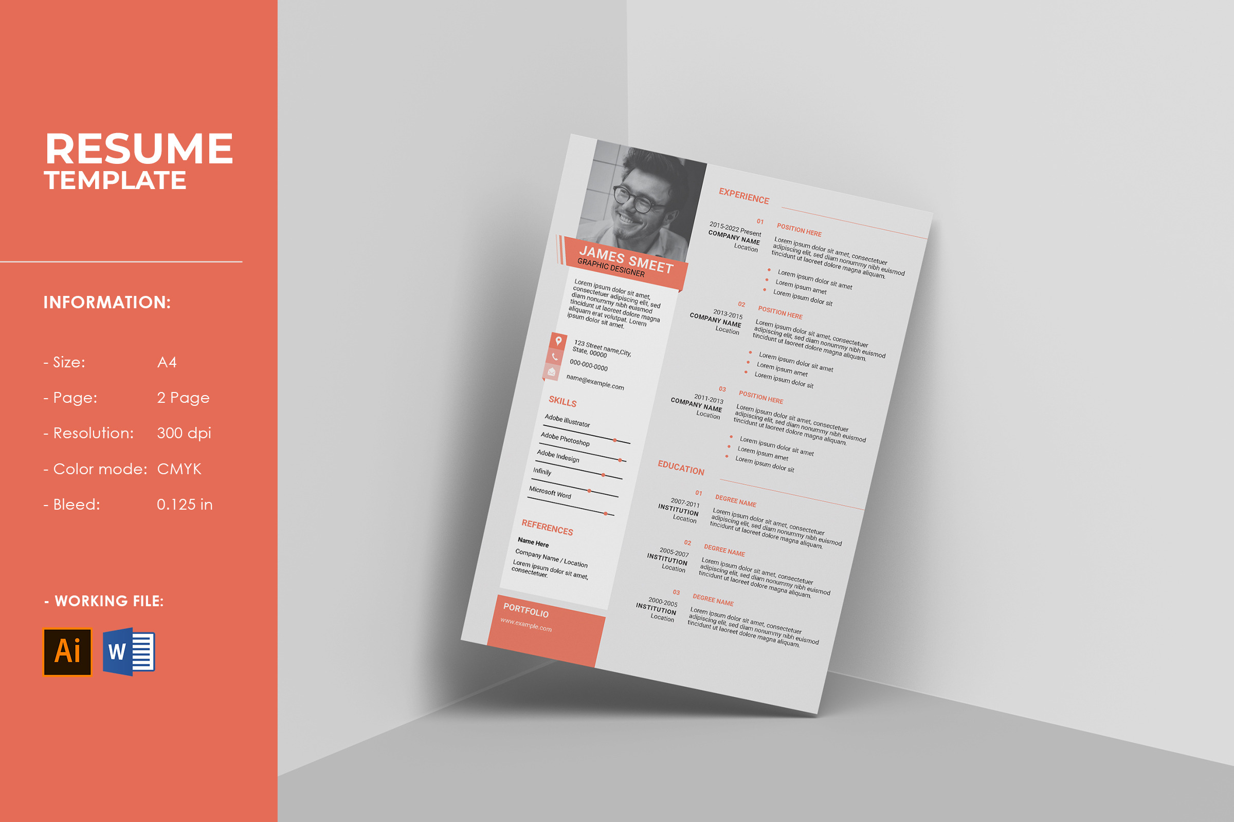 Resume / Cv Template, a Resume Template by Template Shop