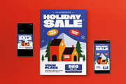 Blue Holiday Sale Flyer Set, a Flyer Template by graphicook (Thumbnail 1 of 3)