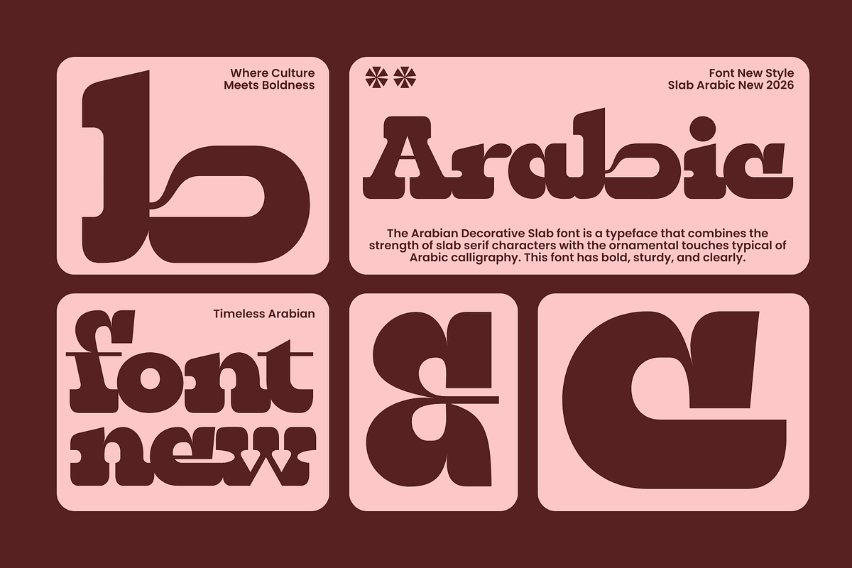 Qebica–Arabic Decorative Slab Serif, a Handwritten Font by MaikoHatta (Photo 4 of 9)