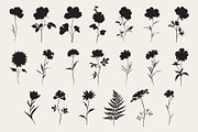 Botanical Flower Silhouettes Set, an Object Illustration by NatalieArtShop (Thumbnail 8 of 12)