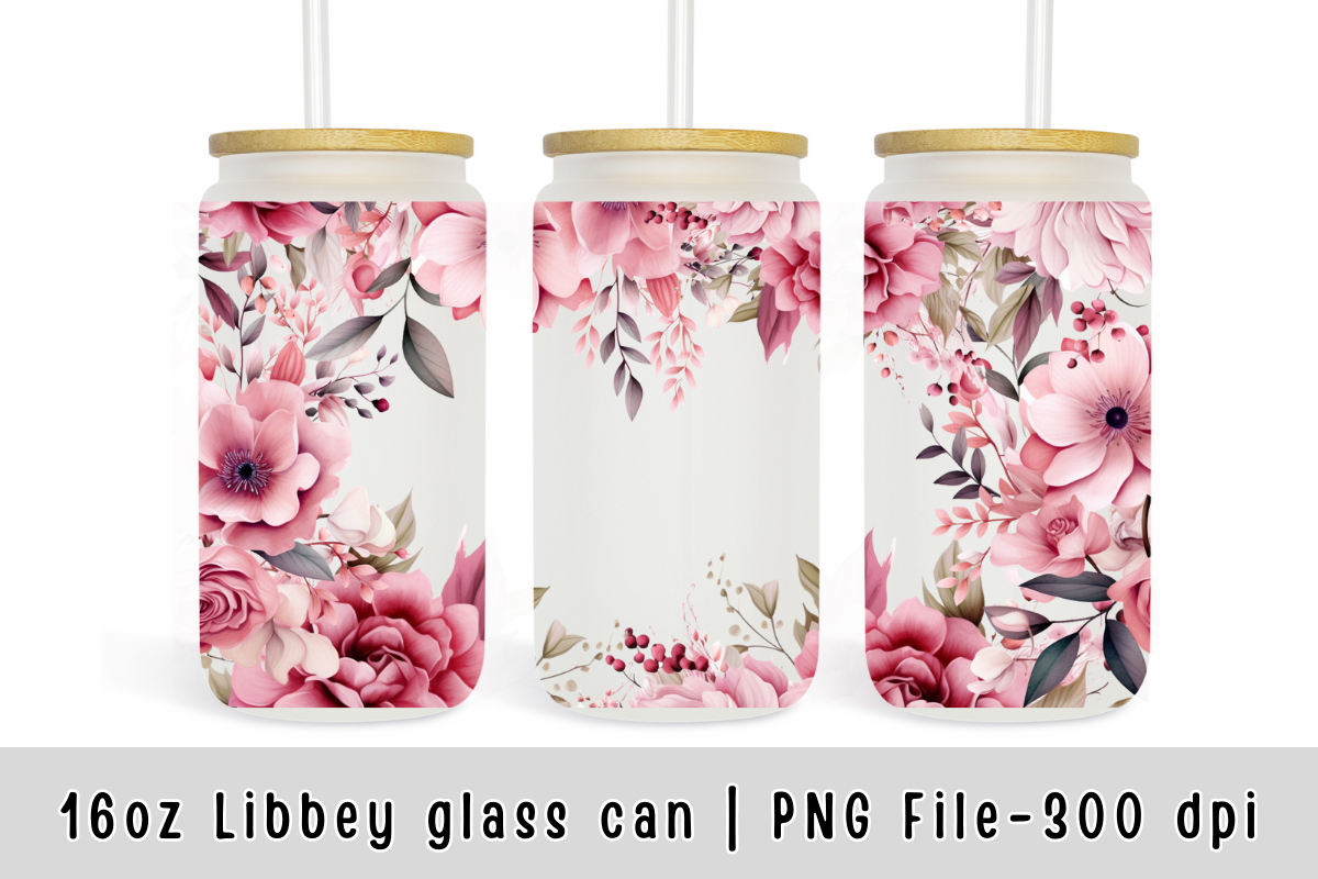 16 oz Libbey Glass Can Flowers, a Graphic by SindyPrintDesign (Photo 8 of 9)