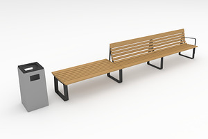 3D Model Bench Park 52