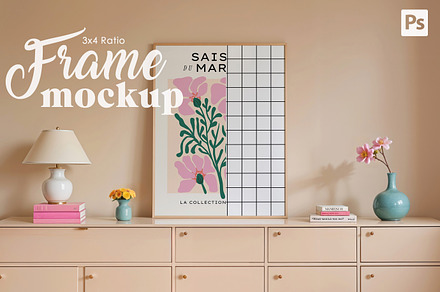 Frame on Table Mockup | 3x4 Ratio