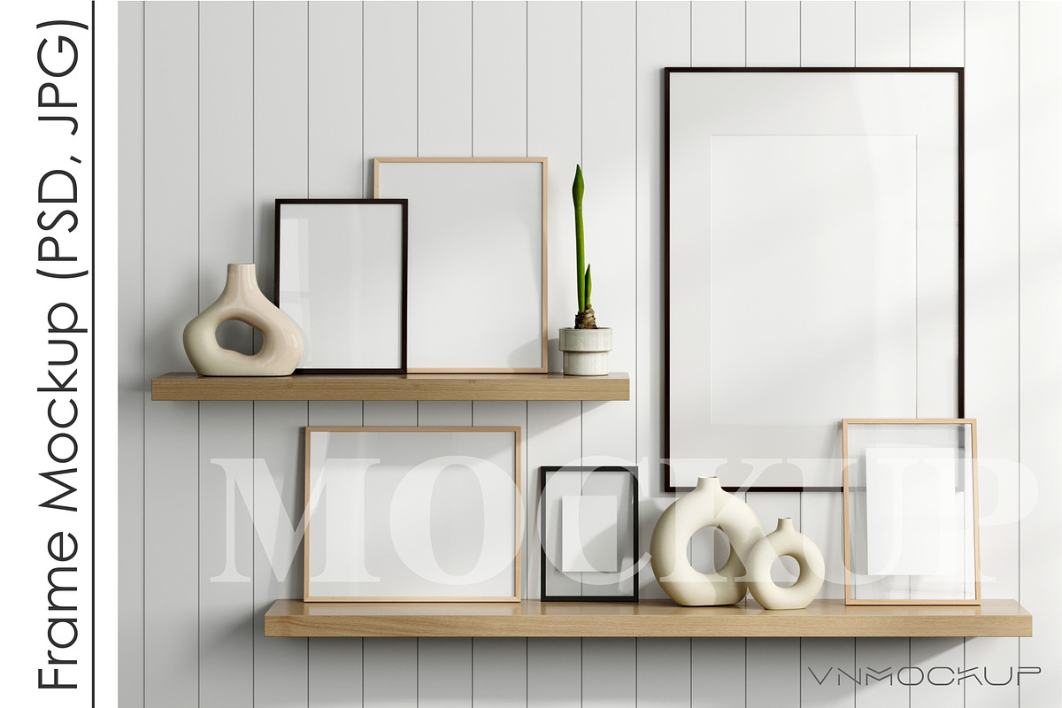 Frame Mockup PSD JPG, a Print Template by VNmockup (Photo 1 of 5)