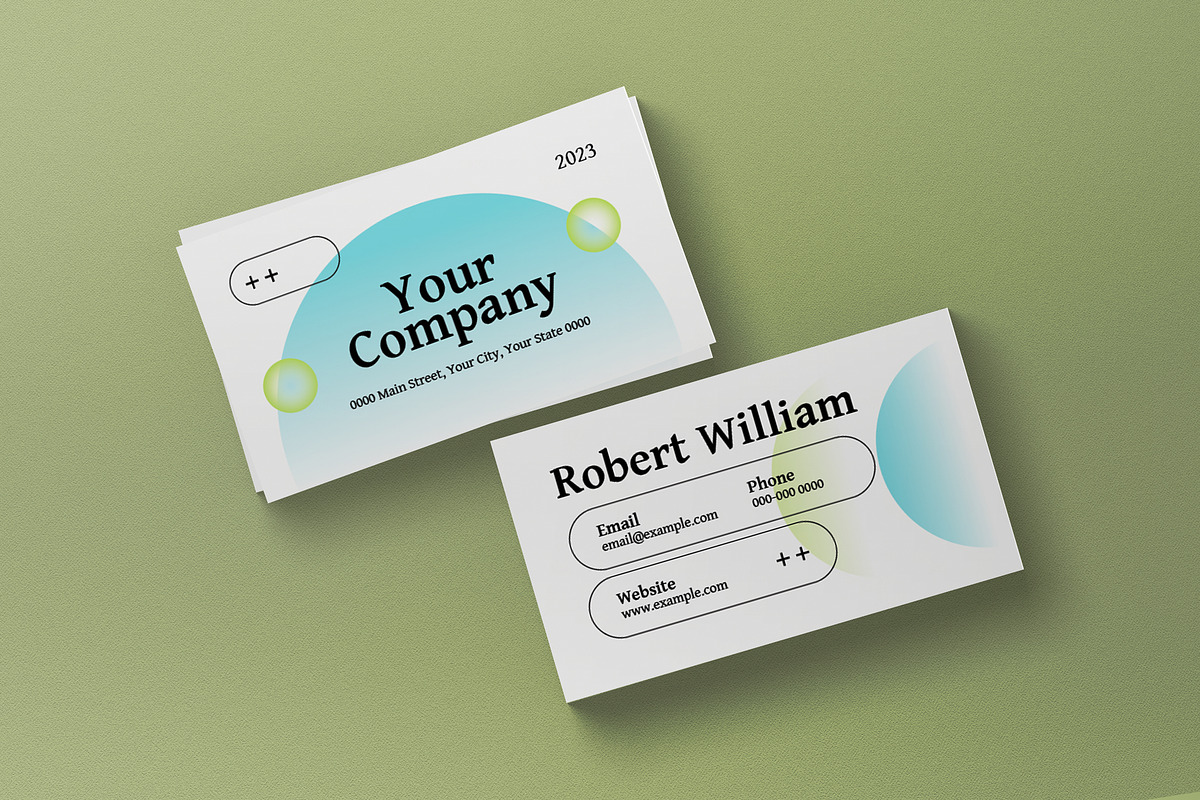 Gradient Geometric Business Card, a Business Card Template by graphicook (Photo 3 of 3)