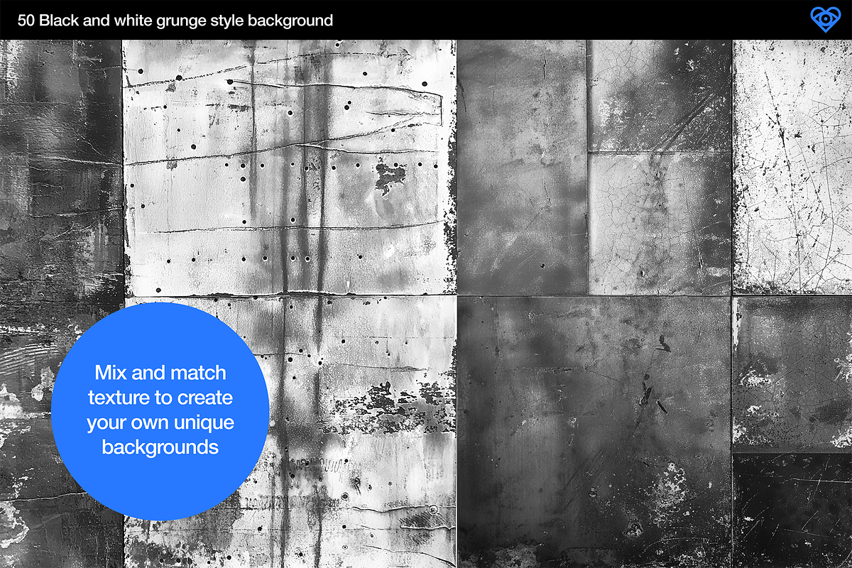 Grunge - 50 Black & White Textures, a Background Graphic by ikono.me (Photo 3 of 6)