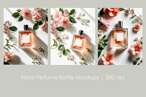 Floral Perfume Bottle Mockups, a Healthcare Illustration by StockVerse Creative