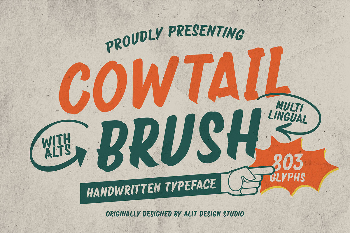 Cowtail Brush Sign Font, a Handwritten Font by alit design (Photo 1 of 17)