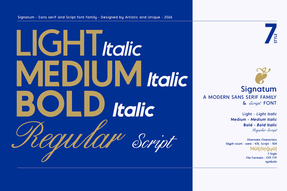Signatum - Font family, a Handwritten Font by Artistic & Unique (Photo 2 of 15)