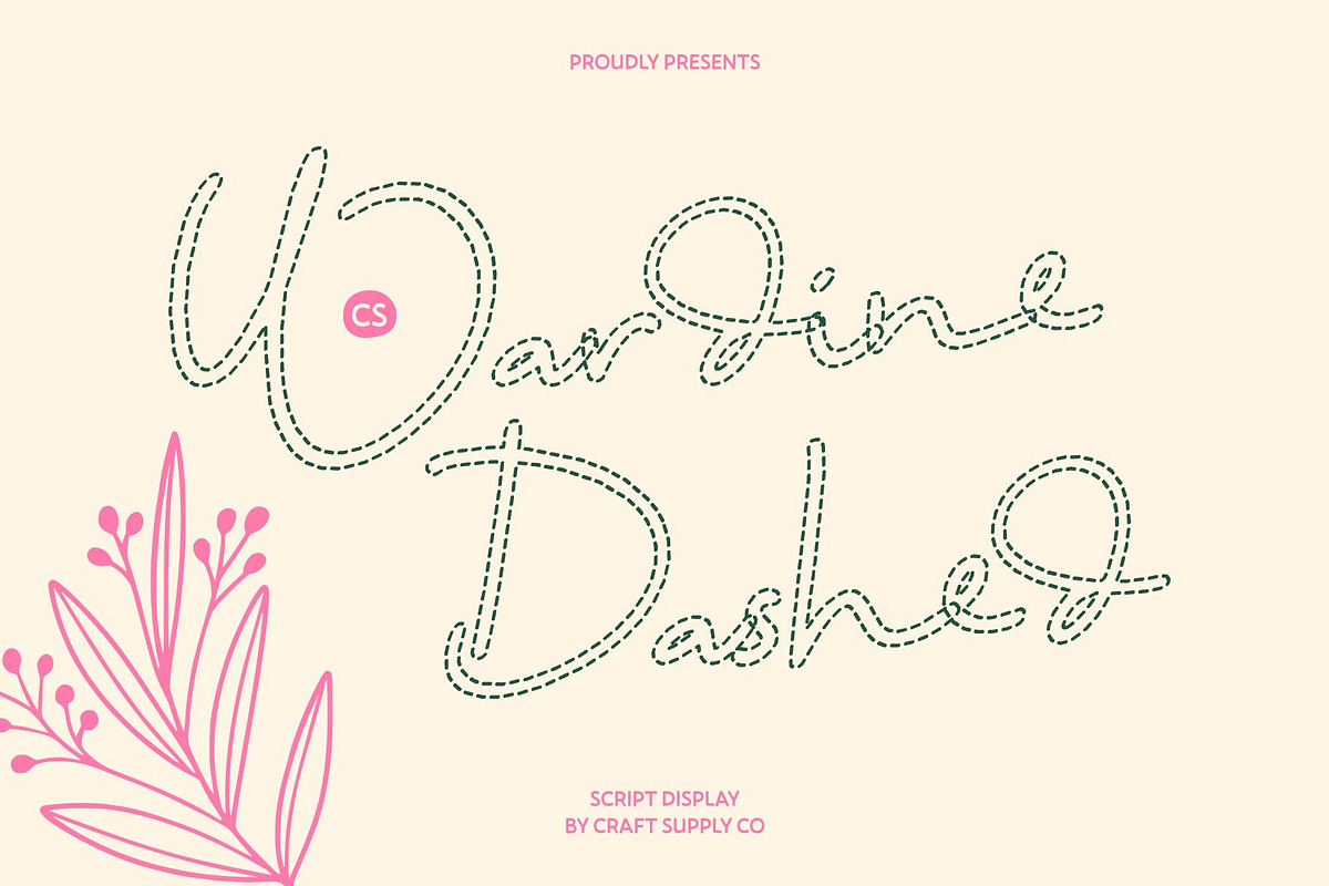 CS Wardine Dashed, a Script Font by Craft Supply Co. (Photo 1 of 8)