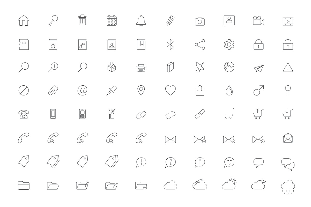 Stroke Icons (200) for web & mobile, an Outline Icon by DeepDesign