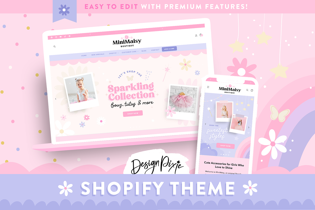 Girly Pink Shopify Theme, a Shopify Template by Design Pixie (Photo 11 of 11)