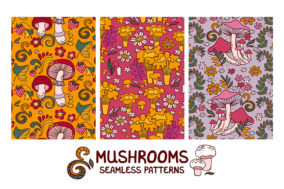 MUSHROOMS | graphics set, a Food Illustration by Nastya Tkachova (Photo 7 of 10)