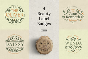 Beauty Botanical Label Badges