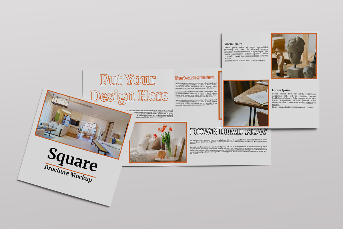 Square Bifold Brochure Mockup, a Print Template by rahmatmoscae (Photo 16 of 16)