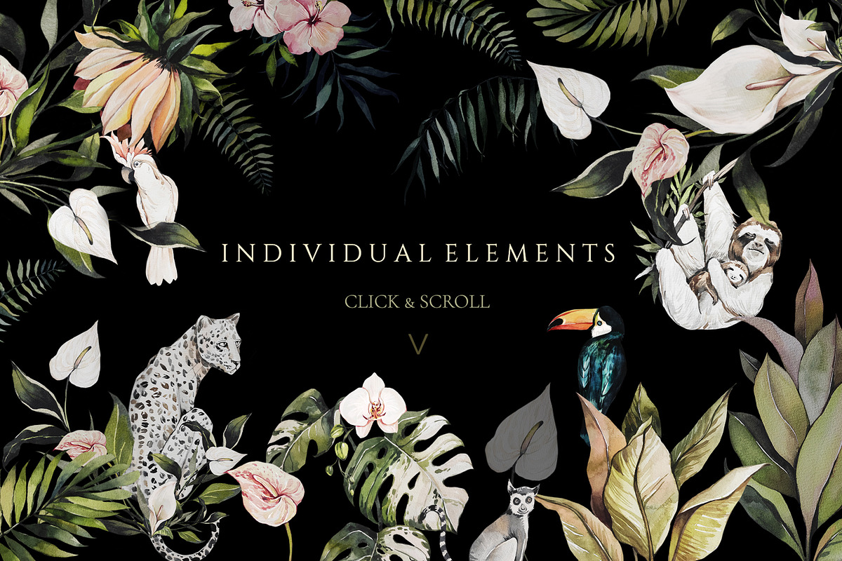TROPICAL PARADISE-watercolor set, an Object Graphic by Natalia Tugova (Photo 12 of 17)
