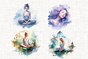 Watercolor Meditation Cliparts, an Illustration by Mash Mash Stickers (Thumbnail 5 of 9)