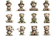 St. Patrick's Teddy Bear Clipart, an Illustration by DreamArtGraphic (Thumbnail 3 of 4)