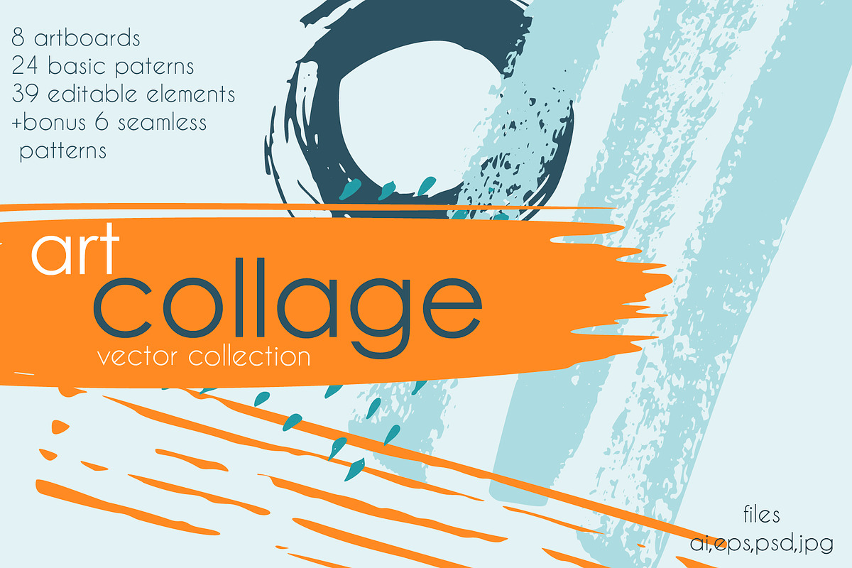 Art collage vector collection, a Pattern Graphic by Kate Art (Photo 1 of 18)