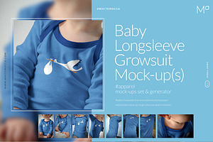 Baby Longsleeve Growsuit Mock-ups