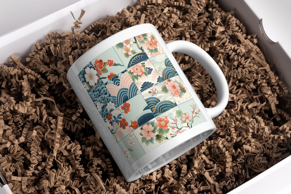 12 Japanese Mosiac Seamless Patterns, a Pattern Graphic by Inknfolly (Photo 5 of 7)