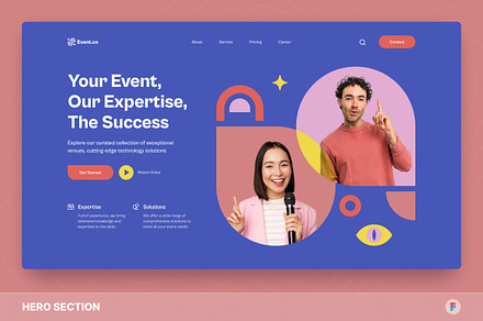 Event & Conference Hero Section, an UI Kit Template by Studio Delapan