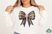 Mardi Gras Rhinestone Bow PNG, an Illustration by Craft Nest (Thumbnail 3 of 4)