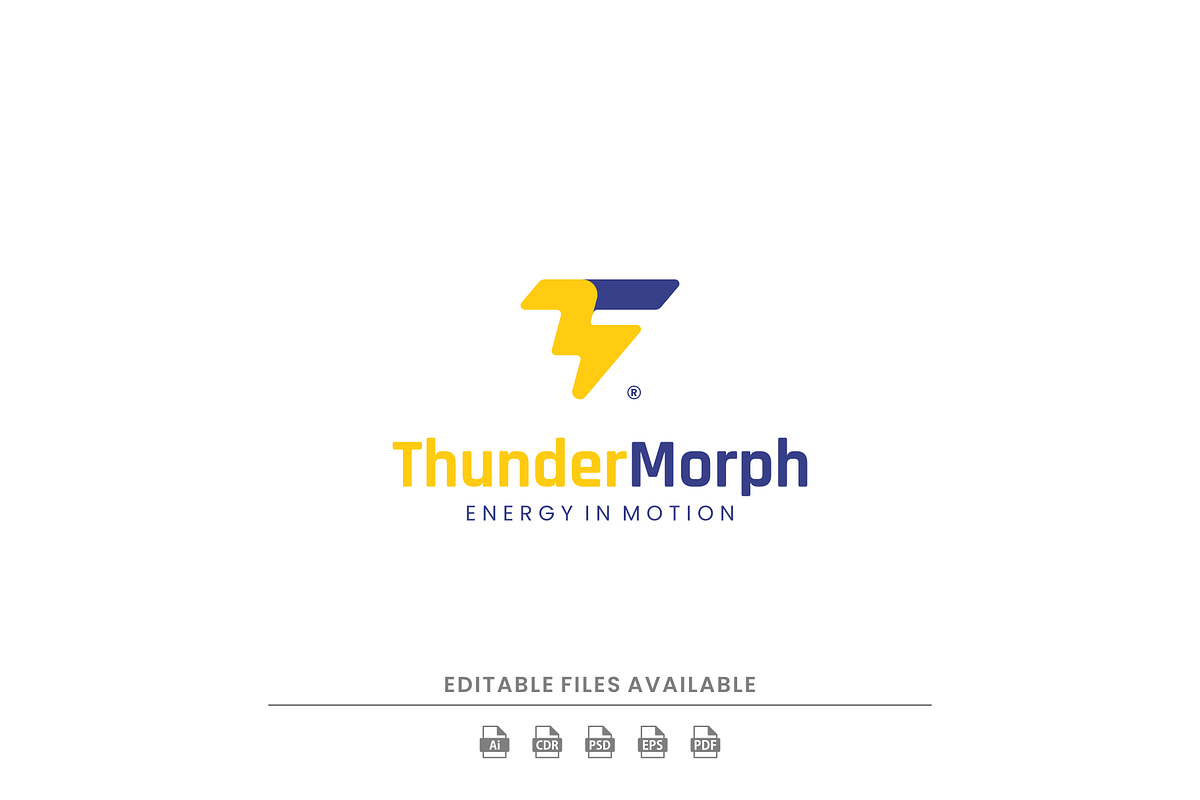 Modern Flat Thunder morph Logo, a Branding & Logo Template by Artnivora.Std