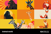 Animal world. 104 images, an Animal Illustration by Handmadefont (Thumbnail 10 of 17)