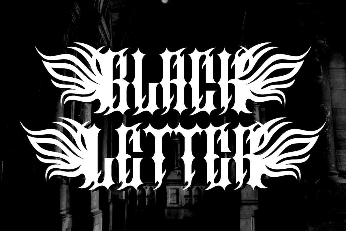Wings Gromeba - Gothic Font, a Blackletter Font by Iqsiart Studio (Photo 3 of 7)