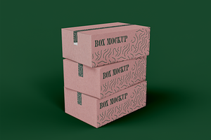 Three Stacked Boxes Mockup