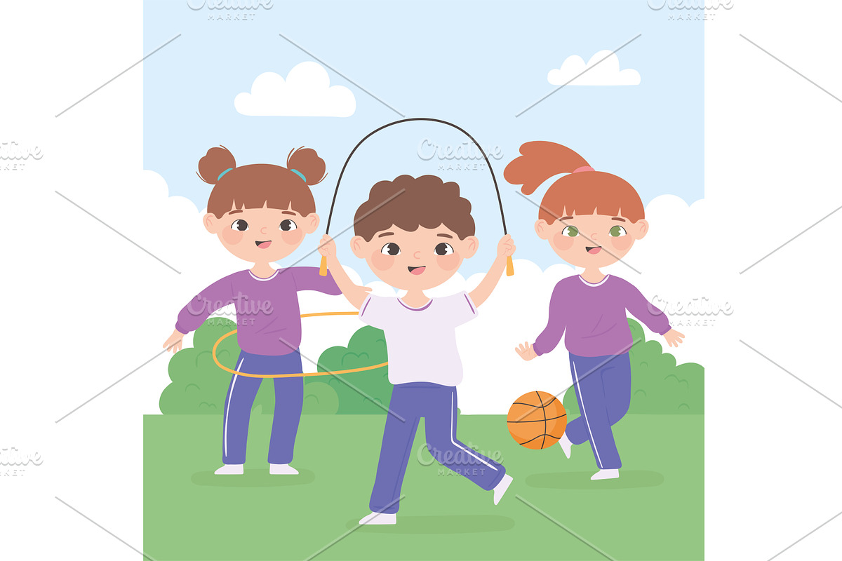 kids training sport, a Person Illustration by studiogstock