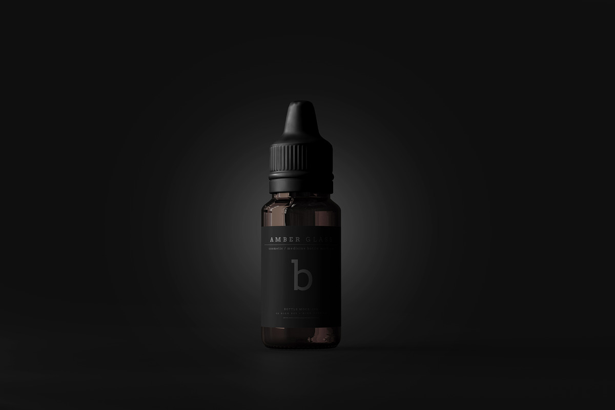 Amber Glass Dropper Bottle Mockups, a Cups & Container Mockup by pmvch (Photo 8 of 20)