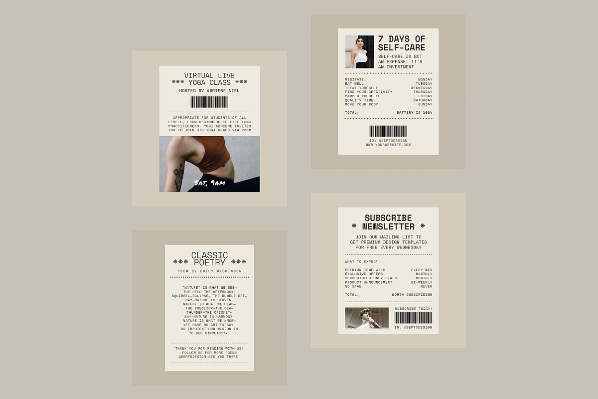 Creative Receipt Social Media Pack, a Social Media Template by September 5th (Photo 13 of 19)